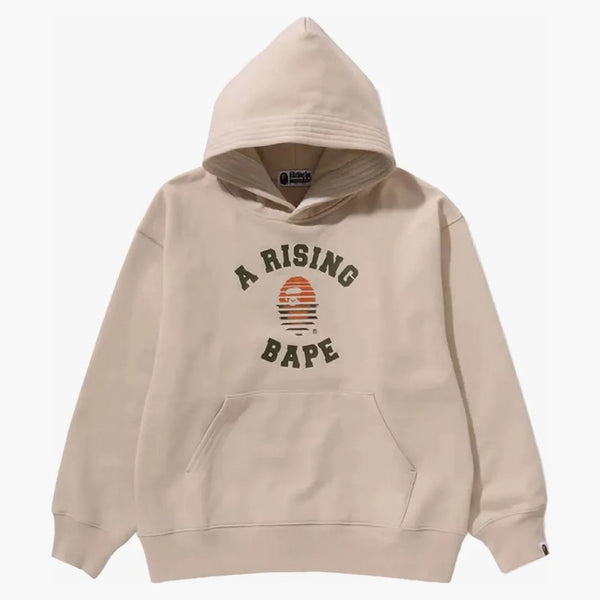 Bape a Rising Bape Relaxed Fit Pullover Hoodie Ivory