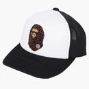 Bape Ape Head Crystal Stone Mesh Cap Black