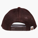 Bape Ape Head Crystal Stone Mesh Cap Brown