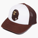 Bape Ape Head Crystal Stone Mesh Cap Brown