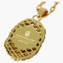 Bape Ape Head Crystal Stone Necklace Gold