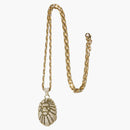 Bape Ape Head Crystal Stone Necklace Gold