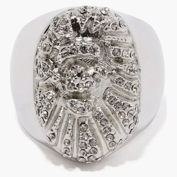 Bape Ape Head Crystal Stone Ring (fw22) Silver