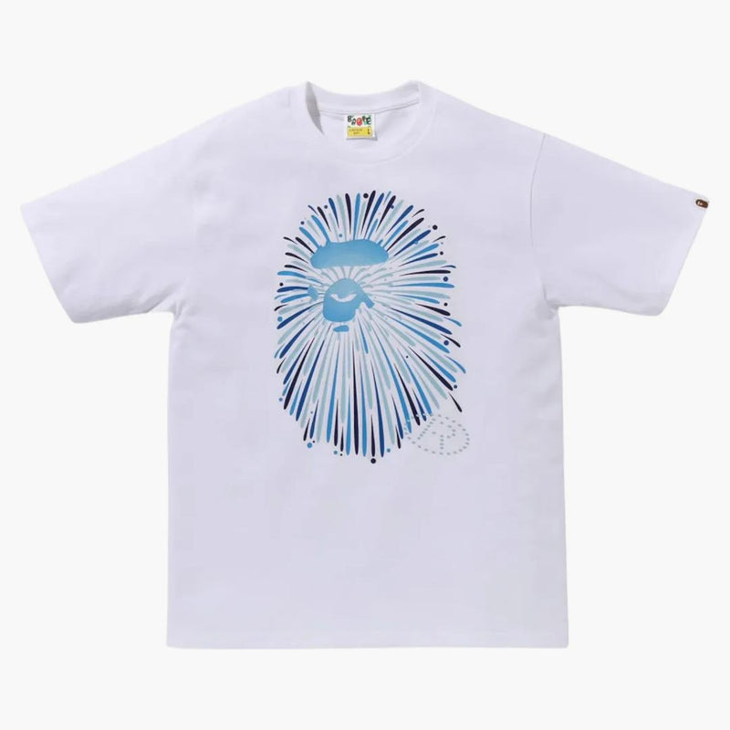 Bape Ape Head Firework I Tee White/blue