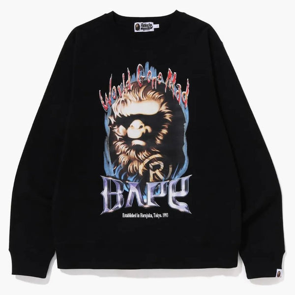 Bape Ape Head Graphic Crewneck Black