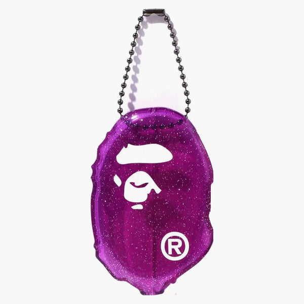 Bape Ape Head Lame Coin Case Purple