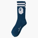 Bape Ape Head Line Socks Navy/Red