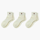 Bape Ape Head One Point Ankle Socks (3 Pair) Socks White