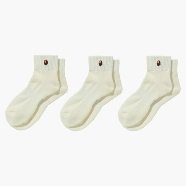 BAPE APE TEAD ONE POINT SOCHI DELLA caviglia (3 paia) calzini bianchi