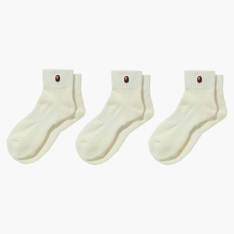 BAPE APE TEAD ONE POINT SOCHI DELLA caviglia (3 paia) calzini bianchi