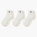 Bape Ape Head One Point Ankle Socks (3pack) White