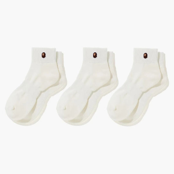 BAPE APE HEAD EN PUNKTAGS SOCKS (3PACK) VIT