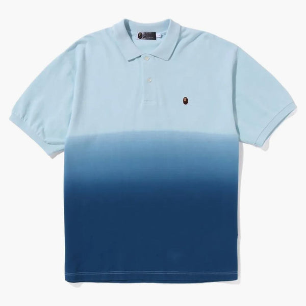 Bape Ape Head One Point Gradation Relaxed Fit Polo Blue