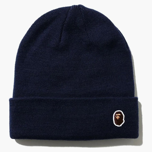 Bape Ape Head One Point Knit Cap (fw20) Navy