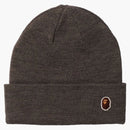 Bape Ape Head One Point Knit Cap (FW21) Gray