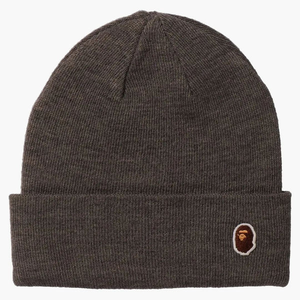 Bape Ape Head One Point Knit Cap (fw21) Gray