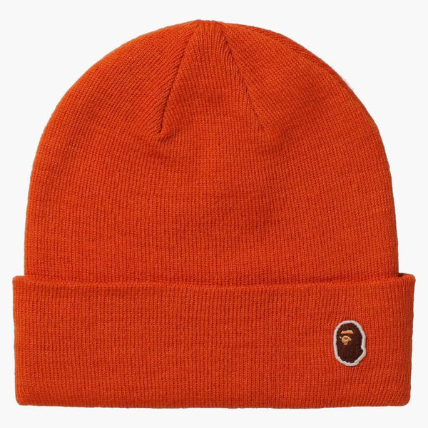 Bape Ape Head One Point Knit Cap (fw21) Orange