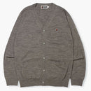Bape Ape Head One Point Knit Cardigan Gray