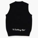 Bape Ape Head One Point Knit Vest Black