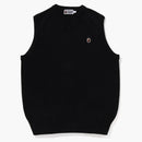 Bape Ape Head One Point Knit Vest Black