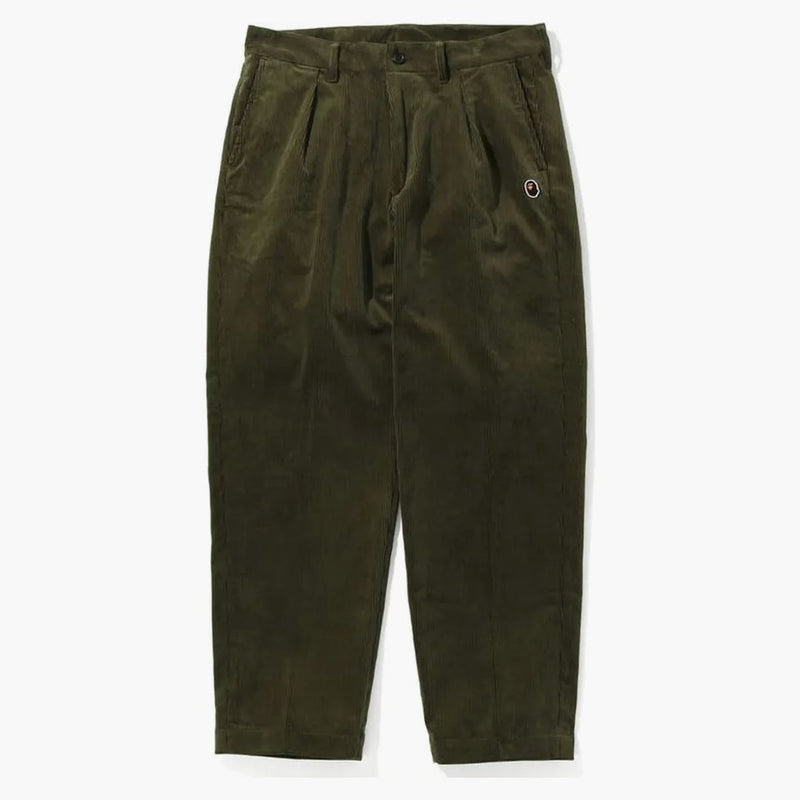 Bape Ape Head One Point Loose Fit Corduroy Pants Olive Drab