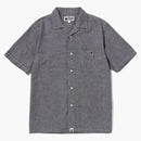 Bape Ape Head One Point Open Collar Shirt Gray