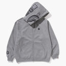 Bape Ape Head One Point Shark Zip Hoodie Gray