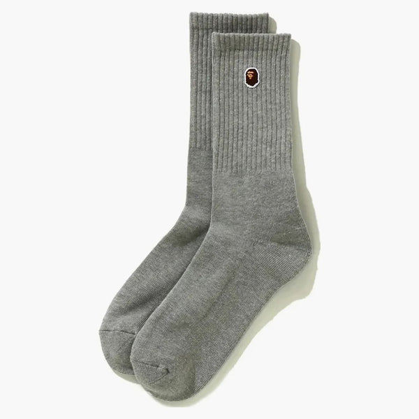 BAPE APE HEAD EN POINT SOCKER GRÅ