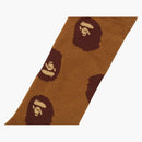 Bape Ape Head Pattern Socks (fw25) Brown
