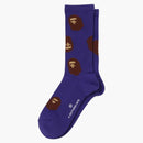 Bape Ape Head Pattern Socks (fw25) Purple
