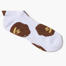 Bape Ape Head Pattern Socks White