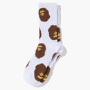 Bape Ape Head Pattern Socks White