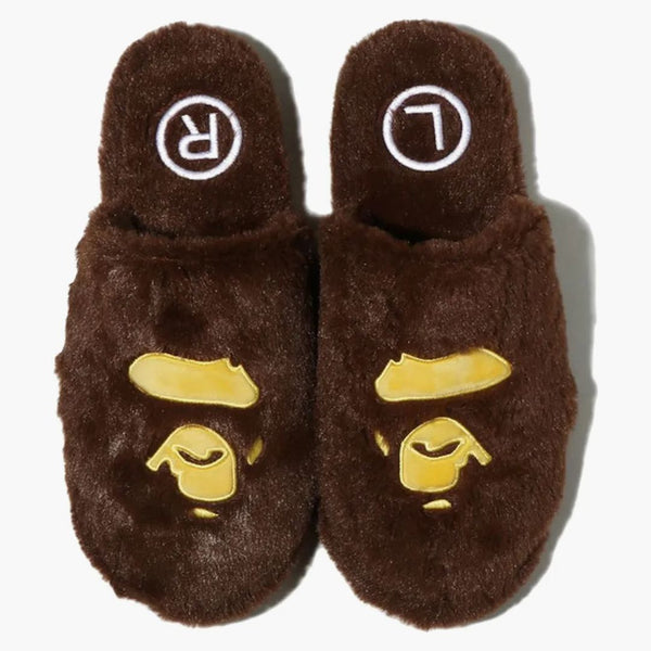 BAPE APE HEAD Slipper Brown