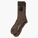 Bape Ape Head Socks Brown
