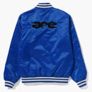 Bape Ape Relaxed Fit Nylon Varsity Jacket Blue