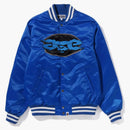 Bape Ape Relaxed Fit Nylon Varsity Jacket Blue