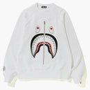 Bape Applique Metal Zip Shark Crewneck White