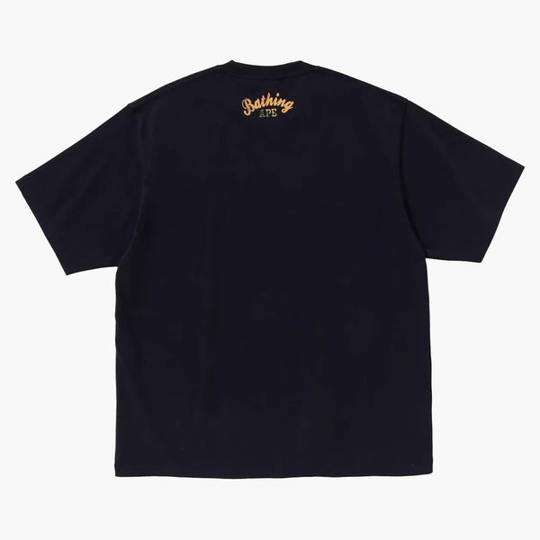 Bape Art Print Relaxaded Fit Tee Navy Blue
