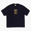 BAPE ART STAMPARE RICONCATO FIT TEE NAVY BLU