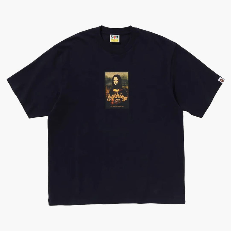 Bape Art Print Relaxaded Fit Tee Navy Blue