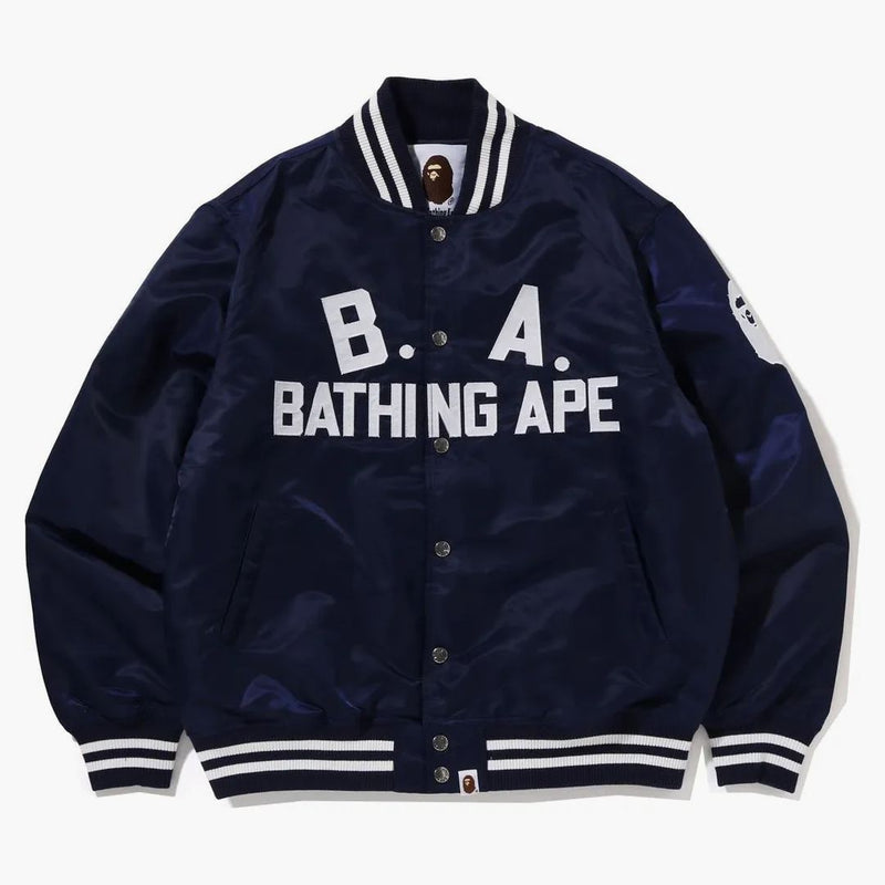 Bape B.A Nylon Varsity Jacket Blue