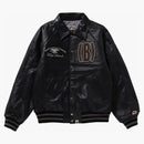 Bape (b)ape Leather Varsity Jacket Black