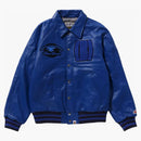 Bape (b)ape Leather Varsity Jacket Blue