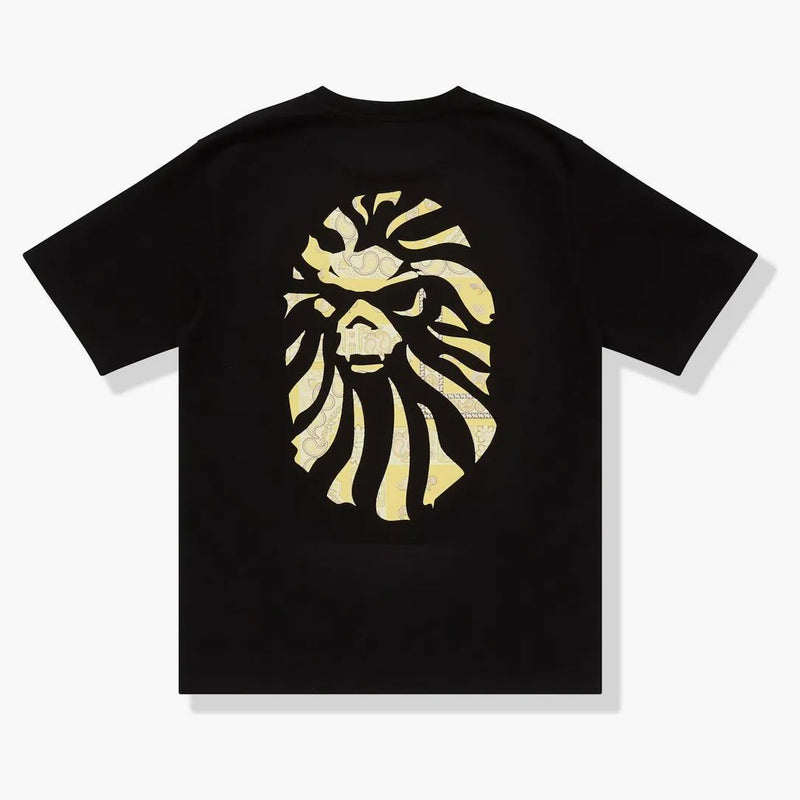 Bape Black Paisley Ape Head Pocket Tea Black Yellow