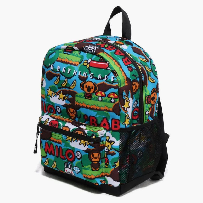 Bape Baby Milo Kids Game Pattern Daypack Emerald