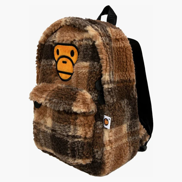 Bape Baby Milo Mini Fur Check Backpack Multicolor