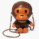 Bape Baby Milo Plush Doll Chain Shoulder Bag Brown