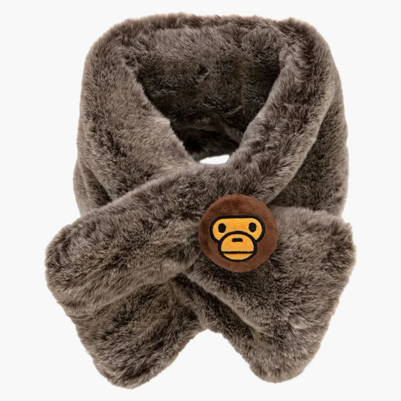 BAPE Baby Milo Plush Doll Faux para bufanda marrón
