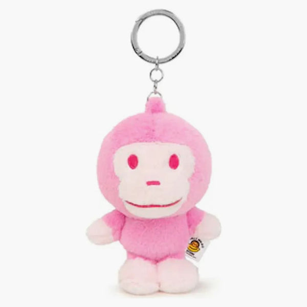 Bape Baby Milo Plush Doll Keychain Pale Pink