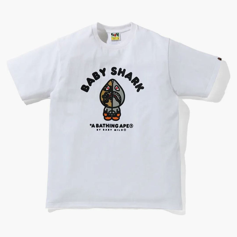 Bape Baby Milo Shark College Tee White/Grey